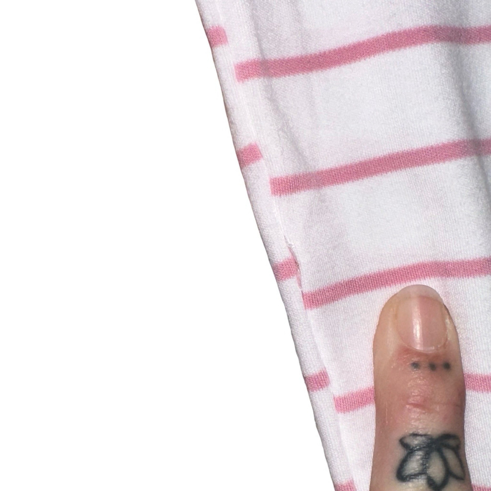 Lake Pajamas Set Womens Small Pink White Stripe Pima Cotton Loungewear Short Slv - Picture 9 of 10
